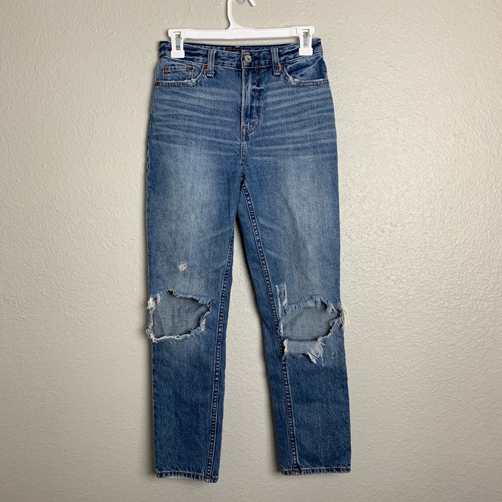 A&F high rise distressed jeans